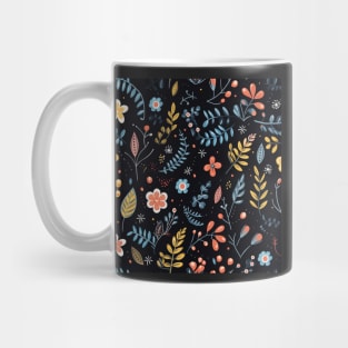 Ojibwe Floral Pattern | Native American Floral Design Black Mug